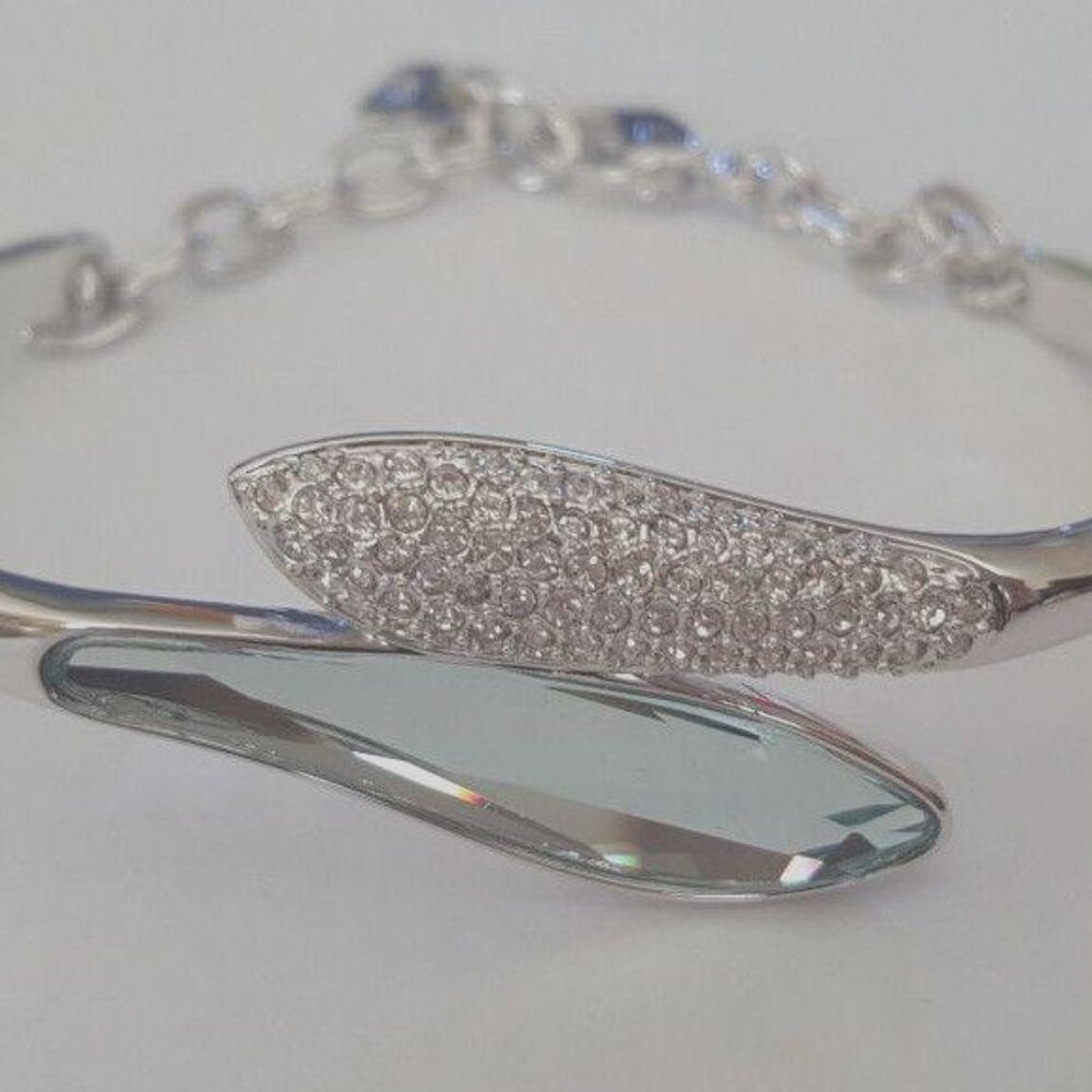 Swarovski Brilliant Crystal Yin & Yang Hinged Cuff Bracelet BNWT Discontinued